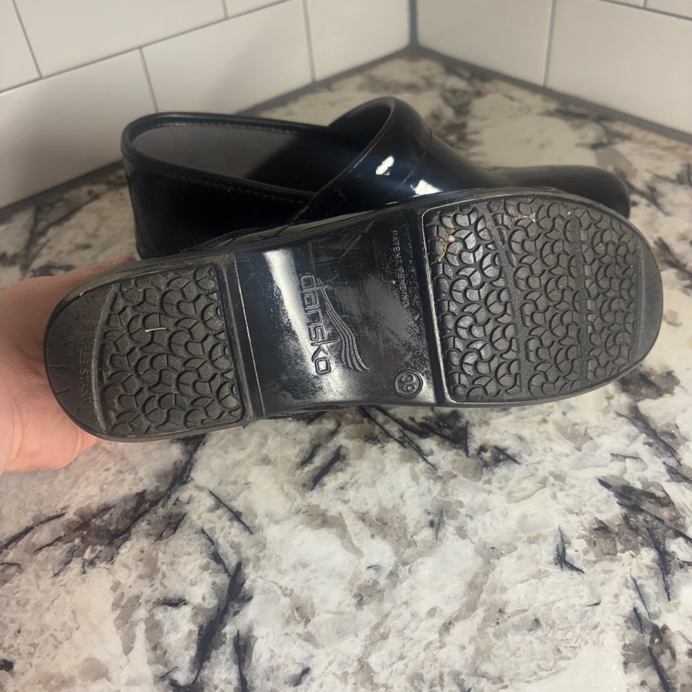 Women's DANSKO XP Black Leather professional Work clogs Shoes 39 - Picture 5 of 7